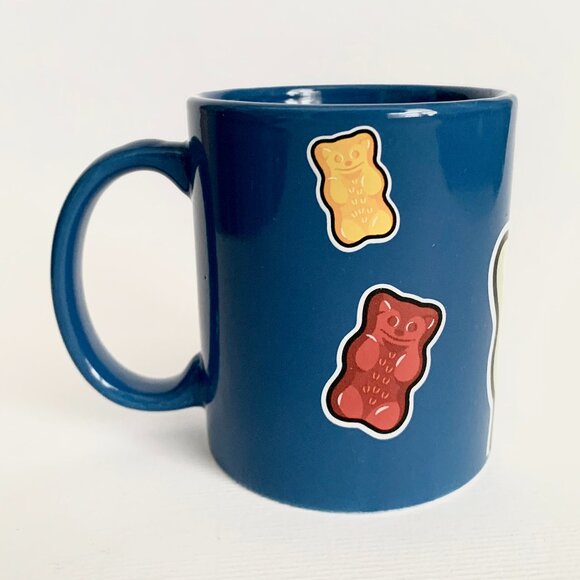 Haribo Gummy Bears Coffee Tea Mug Cup Blue Collectible Colourful Gold Gummies - Picture 4 of 11